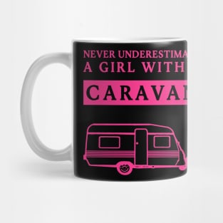 Underestimated Camping Girl Mug